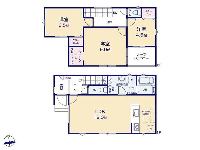 (１号棟)、価格2299万円、3LDK、土地面積143.04m2、建物面積93.16m2