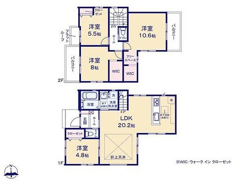 (１号棟)、価格5298万円、4LDK+S、土地面積187.71m2、建物面積104.41m2