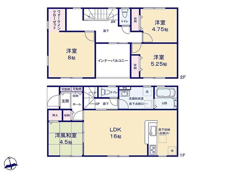 (１号棟)、価格1890万円、4LDK、土地面積215.97m2、建物面積107.64m2