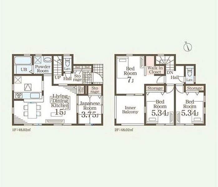 (1号棟)、価格1990万円、4LDK、土地面積132.58m2、建物面積96.04m2