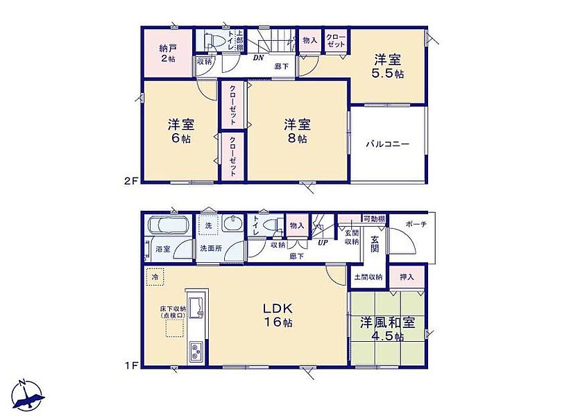 (１号棟)、価格1790万円、4LDK+S、土地面積160.06m2、建物面積97.2m2