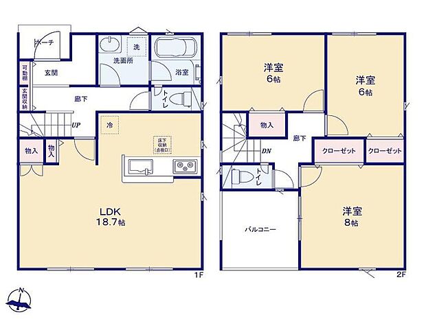 (１号棟)、価格1790万円、3LDK、土地面積167.98m2、建物面積93.15m2