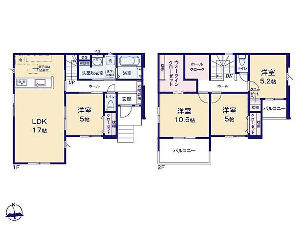 (１号棟)、価格3399万円、4LDK、土地面積160.79m2、建物面積111.04m2
