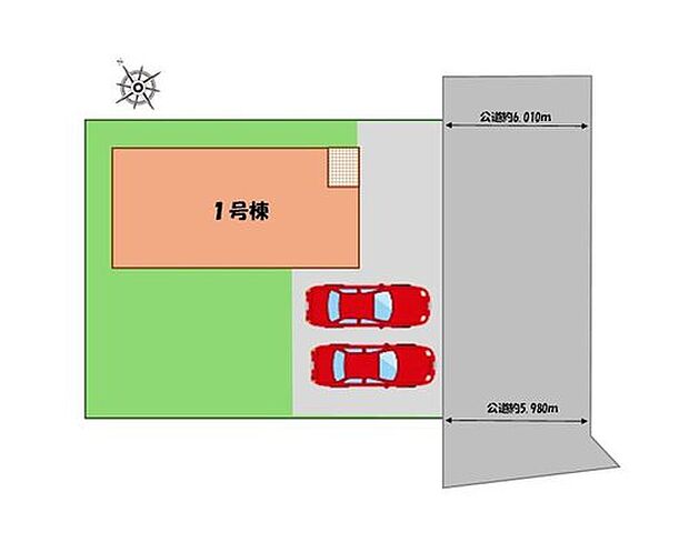 ≪全体区画図≫
駐車2台可能(車種による)!
急な来客時や、ご家族の自転車スペースとしても大活躍♪