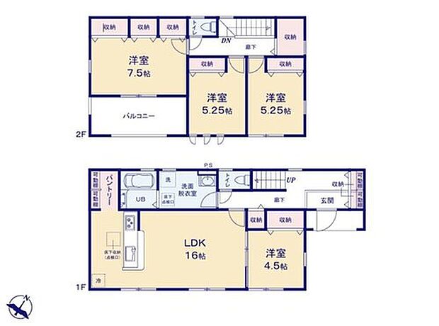 【4LDK+S】普段使わないものを出しっ放しにしているとお部屋が物であふれてしまいます！そんな時、納戸に収納すれば他のお部屋はスッキリといつも綺麗を保てます！ジャンルを問わず自由に収納できる魅力的なスペースです！
