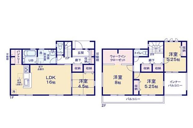 【4LDK】南向きの住まいは、一年を通して日照時間が長く明るいので快適に過ごせ居心地が良いです!みんなが集まるリビングも、プライベートの個々のお部屋も暖かく通気性の高いお部屋になっております!
