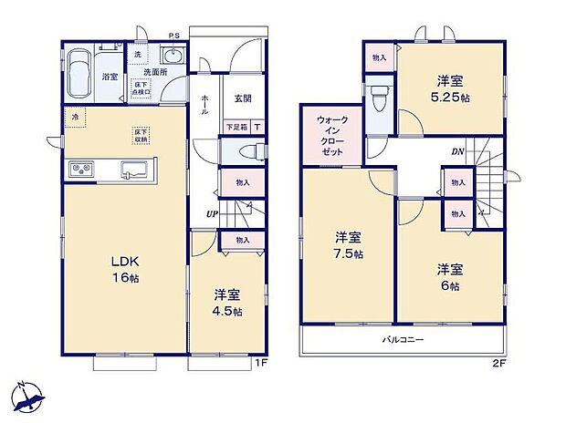 【4LDK】主寝室にお勧めのお部屋は7.5帖!寝るだけの部屋ではなく+αの機能を持たせやすくなります。デスク+チェアを置いても窮屈になりませんし、ドレッサーや収納家具を追加できますね!