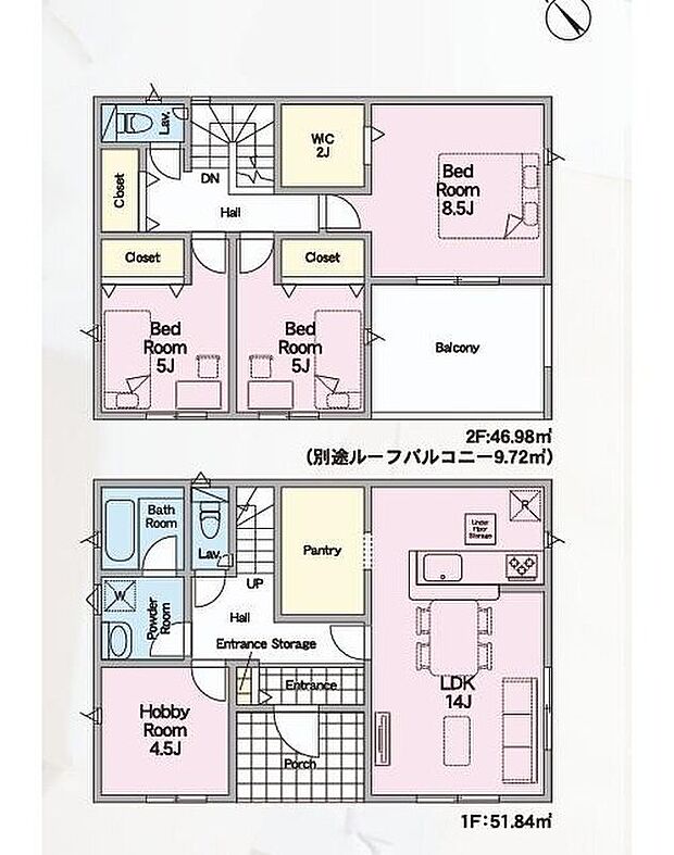 【3LDK+S】キッチンにまとめ買いしても置き場所の心配いらずのパントリーを採用♪家族が多いとすぐなくなってしまう水や食材をまとめ買いしても置き場所に困らないのはうれしいですね♪保存食の備蓄もOKです！