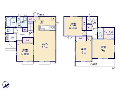 ２階全居室が6帖以上と、かなりゆとりを感じる間取です！各部屋収納がございますので、必要な家具を置いてもスペースにまだ余裕があり、過ごしやすい広さなのではないでしょうか！ 
