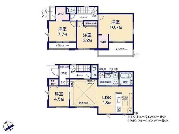 【4LDK】リネンスペースが設置されています!タオルやパジャマ、下着などを収納するスペースです!個室に取りに行くという手間も省けますね!雑然とした洗面室がスッキリします!