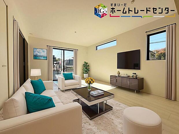 ≪Living room≫
ホームパーティのお客様が増えても、これだけ広いリビングなら大丈夫♪
※家具はCGでございます。