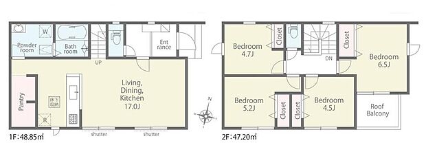(1号棟)、価格2990万円、4LDK、土地面積140.3m2、建物面積96.05m2