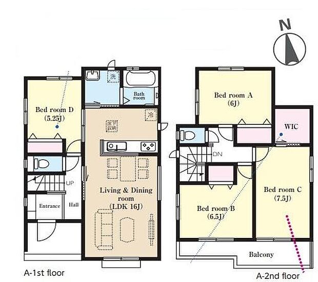 (A号棟)、価格3790万円、4LDK、土地面積166.16m2、建物面積99.95m2