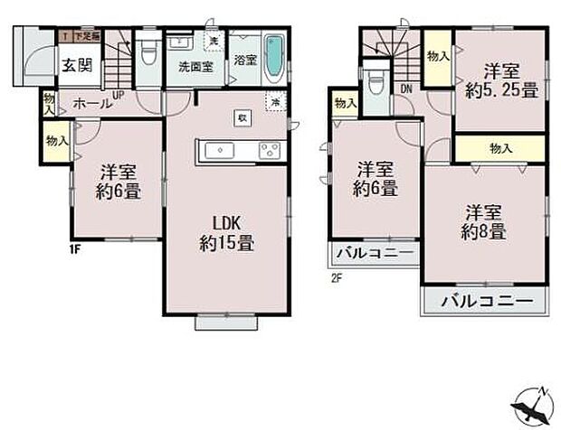 【4LDK】広々としたLDKに、自分好みのインテリアでレイアウト。季節ごとに模様替えなども、楽しみの一つとなりそうです♪統一感あるインテリアを楽しめる全洋室プランの4LDK!