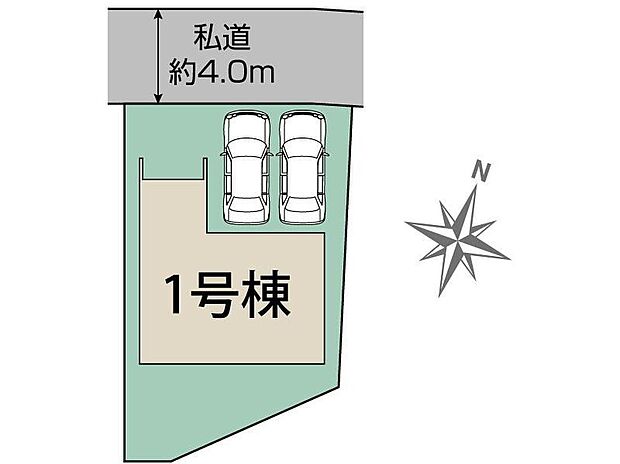 【全体区画図】カースペース２台分♪