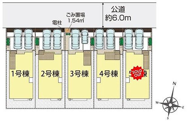 【全体区画図】前面道路６ｍで陽当たり良好♪きれいな整形地♪