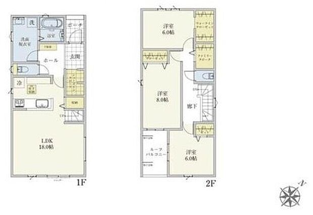 【3LDK】１８帖の広いリビングは家族のだんらんはもちろん、お子様のリビング学習にもぴったり♪シューズインクロークやファミリークローク完備で収納も豊富です♪