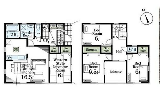 【4LDK】リビング隣の和室は、客間としは勿論、お昼寝スペースや書斎など、多目的にお使い頂けますので、大変便利です♪全居室収納完備+廊下にも収納スペースがあるので整理整頓に便利です♪