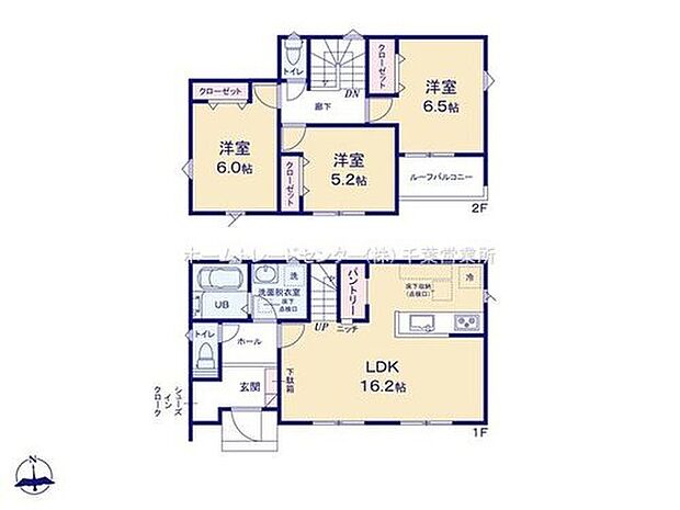 【3LDK】全居室南向きの明るい邸宅♪帰宅時・外出時の自然なコミュニケーションを育むリビングイン階段を採用。仲良し家族の画が浮かびます♪収納豊富なシューズインクローク完備♪