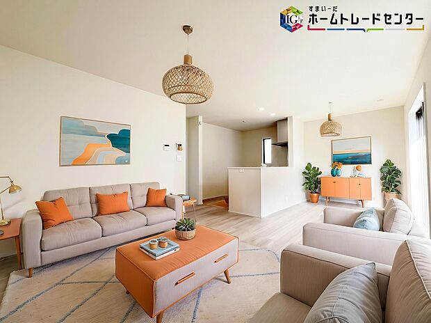 【LDK】≪Living room≫
ママの目線でデザインされた住まいは、水回りの導線や豊富な収納など魅力がたくさん。住み心地の良さをぜひご体感下さい!
※家具はCGでございます。