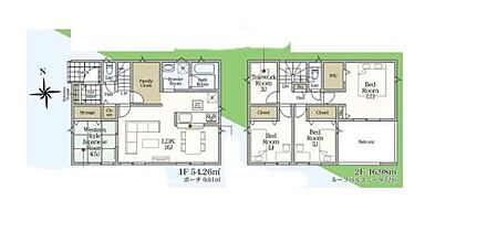 全居室南向きの明るい邸宅♪２階には在宅でも仕事に集中できるテレワークルーム完備になります♪ほっと寛げる和室もご用意♪ 