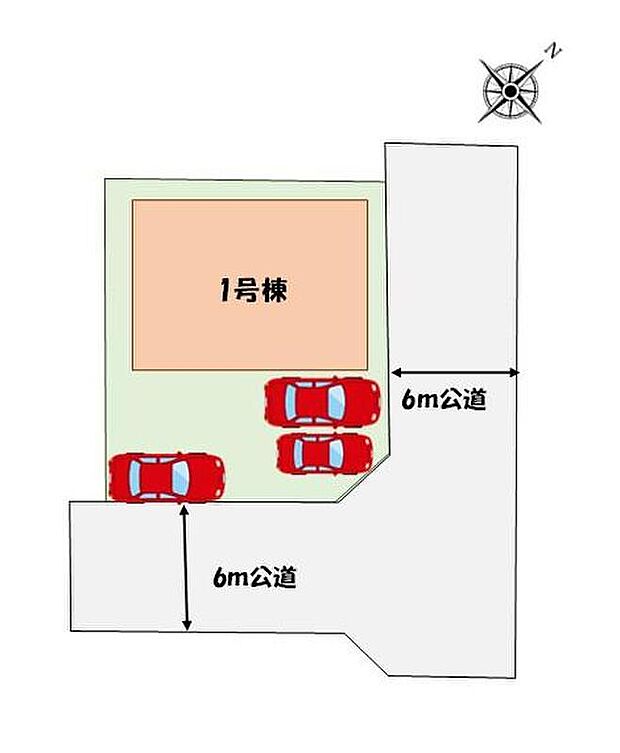 【≪全体区画図≫】角地につき陽当たり良好♪カースペース３台分♪