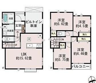 ご家族が集う空間と、個の時間を大切にする居室をしっかり分け合える２階４居室プラン♪使いやすいL字型のリビングは、テーブルなどの家具が配置しやすく、過ごしやすいお部屋になっています☆ 