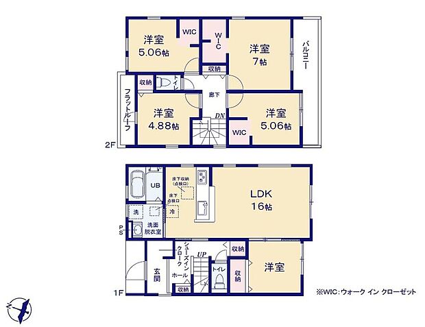 (1号棟)、価格2580万円、5LDK、土地面積159.05m2、建物面積106m2