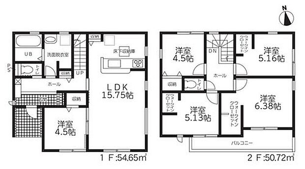 (2号棟)、価格2180万円、5LDK、土地面積213.09m2、建物面積105.37m2