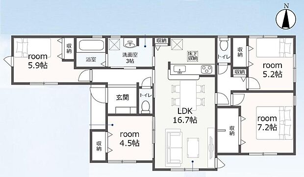 (1号棟)、価格2580万円、4LDK、土地面積230.07m2、建物面積95.65m2