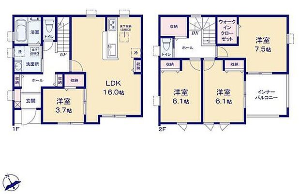 (1号棟)、価格2790万円、4LDK、土地面積128.27m2、建物面積107.65m2