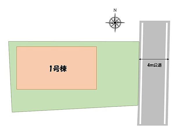 【全体区画図】１号棟　２，７８０万円

並列２台駐車可能なカースペースを確保しました♪