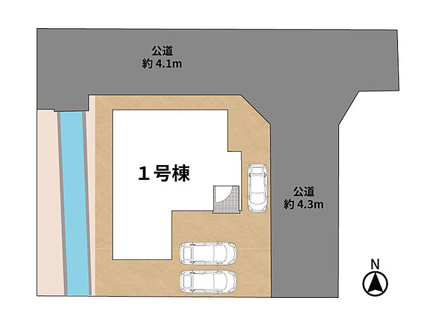 『駅近で人気の角地』
人目を気にせず過ごせる建物にこだわりました!
駐車場3台や南向きのお庭、日当たり良好で風通りも抜群♪