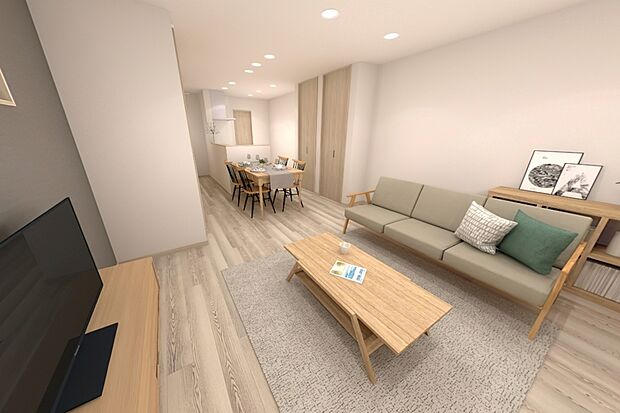 【１号地LDK完成イメージCG】※イメージの為、実際と異なる場合がございます。イメージと現況が異なる場合は現況優先となります。