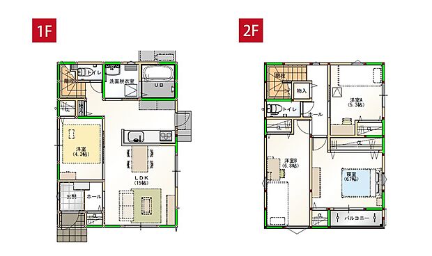 家事効率にこだわった4LDKのコンパクトハウスです♪※施工事例です。実物とは異なります。