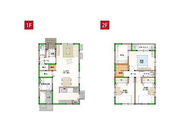 LDKは16.7帖、2階に洋室が3部屋ある間取りの3LDKです♪※画像はイメージです。