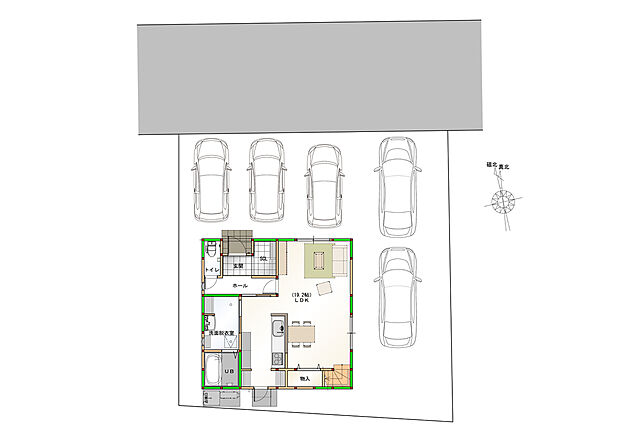 【区画図】（区画図）駐車5台可能なカースペース付き♪　※画像はイメージです