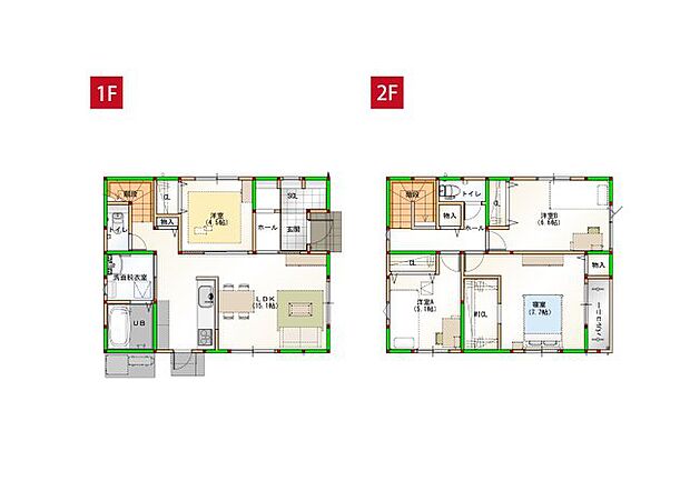 家事効率にこだわった4LDKのコンパクトハウスです♪※施工事例です。実際の建物とは異なります。