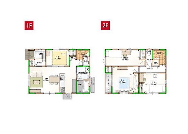 広々15帖のLDKがある住まいです♪※施工事例です。実際の建物とは異なります。