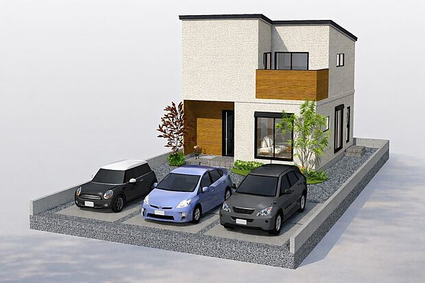 【完成イメージパース（Cプラン）】
■当社では、お客様のライフスタイルに合った自由設計にも対応可能です。間取りから内装デザインまで、ご希望に沿った「理想の住まい」づくりをお手伝いします！