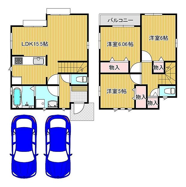 【限定1区画】駐車2台可能!セカンドカーや来客時にも安心ですね♪