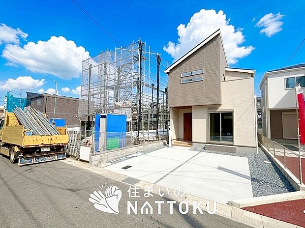 【現地写真(外観)【2号地】】高い断熱性能があり、防湿性能の高いフィルム付属で壁内の結露対策をしています。