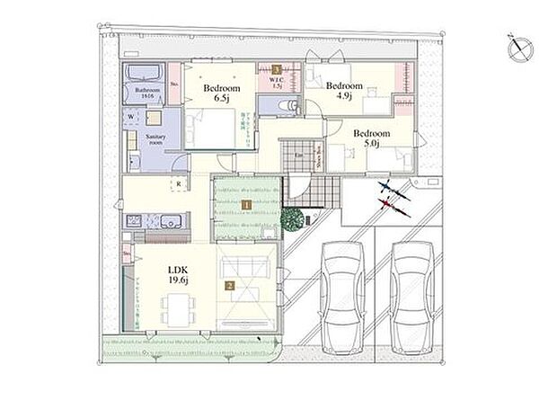 (2号棟)、価格4290万円、3LDK、土地面積185m2、建物面積83.95m2