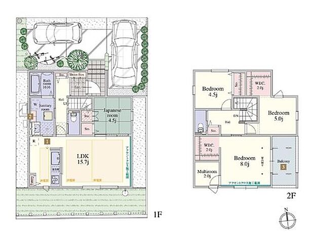 【4LDK+S】洋和室と3つの洋室がある4LDKの住まい。家事動線の効率が良く、快適な暮らしが実現する住まいです。