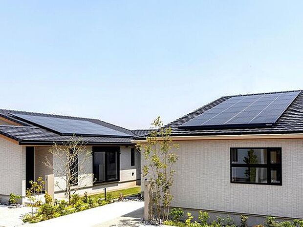 【【太陽光発電システム】】全邸に太陽光発電システム「イグニチャーソーラー」を搭載し、発電した電気を日々の生活に利用できるエコ生活を提供してます。