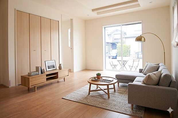 【リビング】【家具はイメージです】通風・採光に優れ、心地よい光と風が溢れています