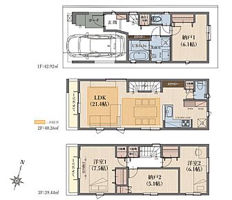 建物面積に車庫ポーチ面積15.73ｍ2、バルコニー面積0.81ｍ2含む 