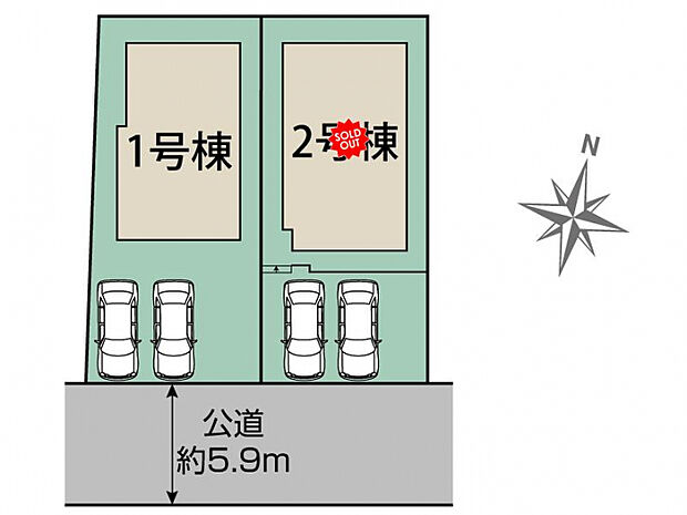 仙台市青葉区東勝山2丁目2棟 区画図