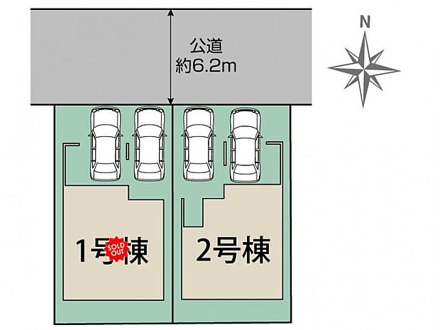 多賀城市高橋1丁目2棟 区画図