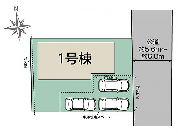 郡山市安積北井2丁目1棟 区画図
